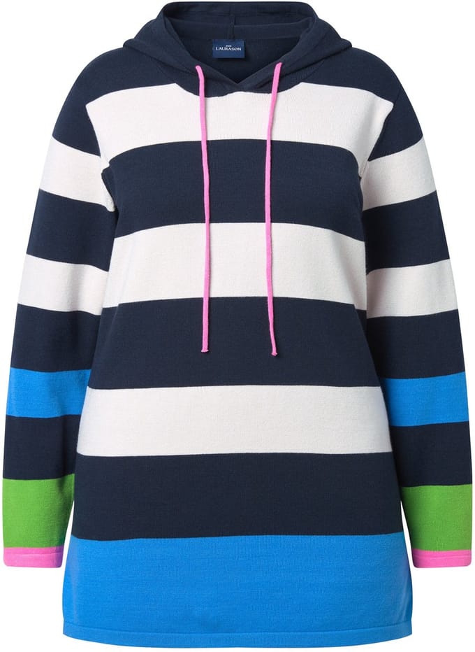 Laurasøn - Dames - Gebreide trui capuchon lange mouw - Kiwi - Maat 40+