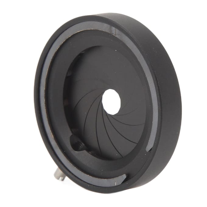 Verstelbaar Irisdiafragma 1,2 tot 18 mm Aluminiumlegering 12 Lamellen Handmatige Bediening Lens black