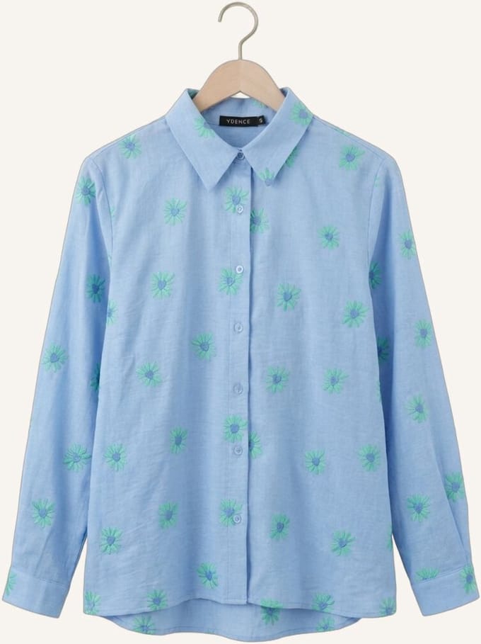Ydence Blouse Gabia Dames - Jurken - Lichtblauw - Maat XS