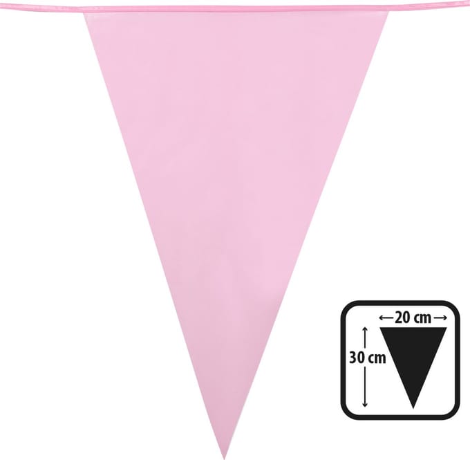 Boland - PE vlaggenlijn lichtroze - Geen thema - Babyshower - Feestversiering