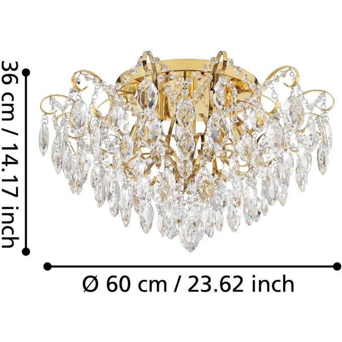 Stars of Light plafondlamp Fenoullet, messing, Ø 60 cm