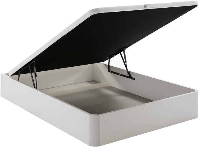 Vente-unique Set 120 x 200 cm bedbodem met opbergruimte, wit + matras van schuim van 15 cm dik - DANAE II van YSMÉE
