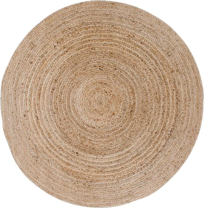 Broom vloerkleed Ø90 cm in jute natuur.