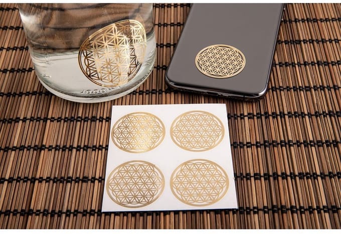 Levensbloem metalen sticker 3,5 cm