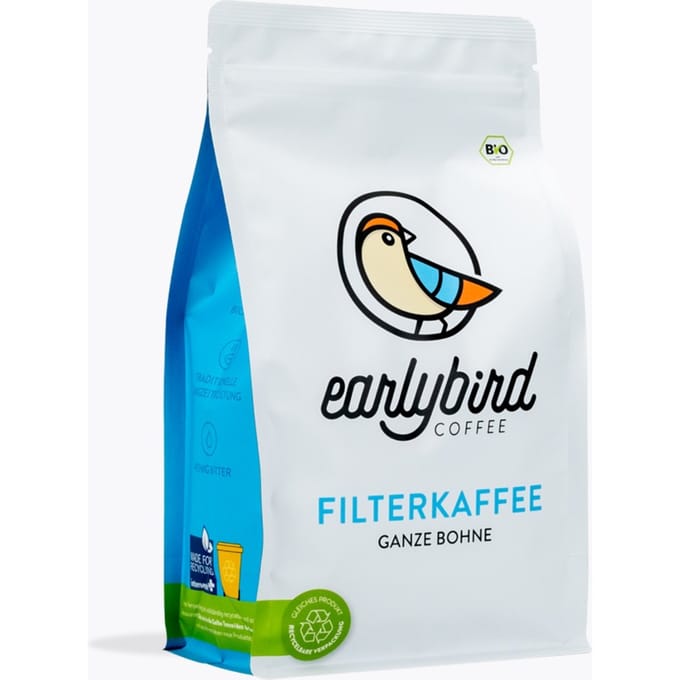 earlybird coffee earlybird filterkoffie bio 500g