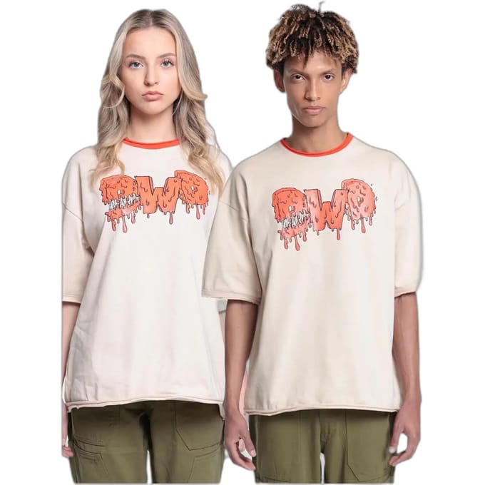 DEF - DWD Drip Logo Unisex Tshirt - XL - Beige