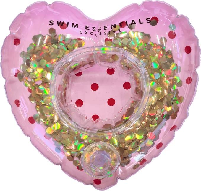 Swim Essentials Opblaasbare Bekerhouder - Zwembad Accessoires - Drankhouder Zwembad - Roze Hart