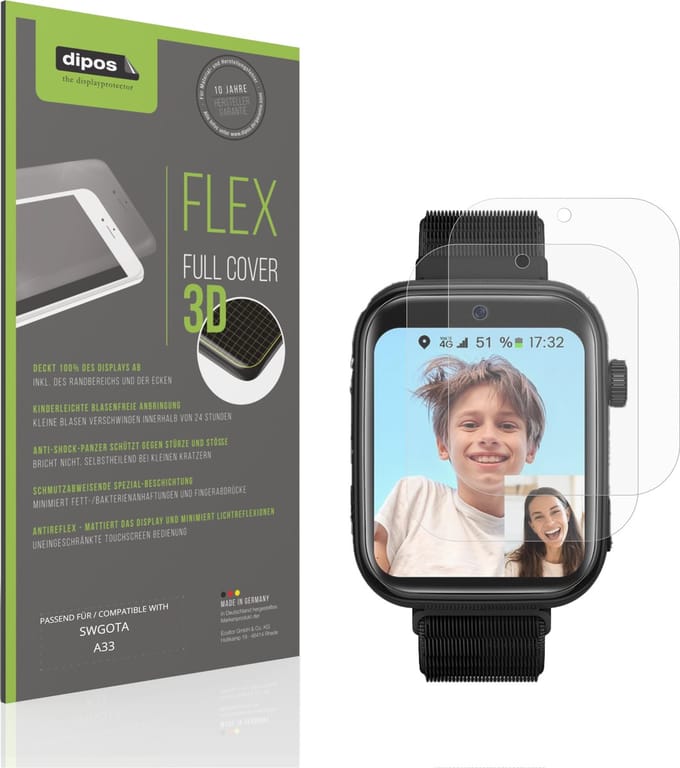 dipos FLEX – 2x Matte Screenprotector geschikt voor SWGOTA A33 | Volledige Schermbescherming | Case-Friendly