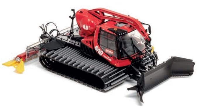 Jaegerndorfer - 4817 Pistenbully 600 Skiwelt met Kraan - Rood Miniatuur Model - 1:43 - Kerstdorp