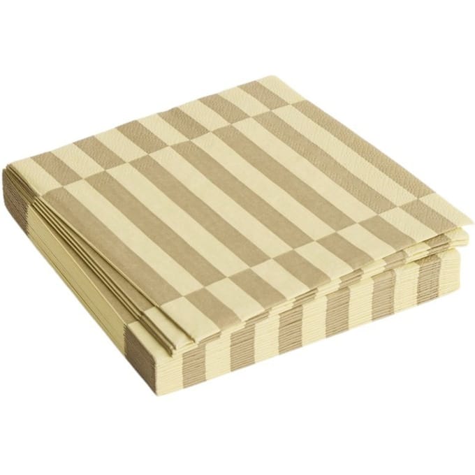 HAY Patroonverpakking van 20 servetten - cream and sand pillar stripe - Lunch