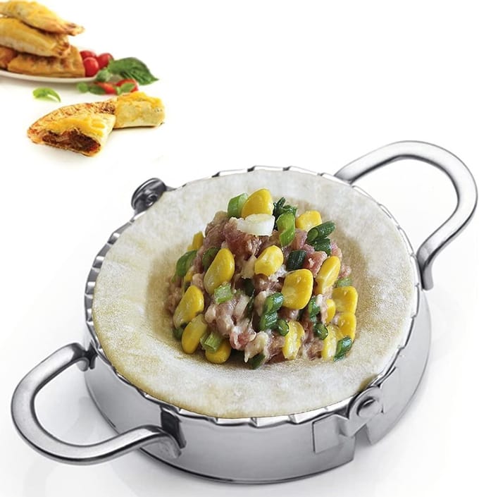 Famanu – RVS empanada en dumpling pers XL 15 cm voor grote ravioli en pierogi