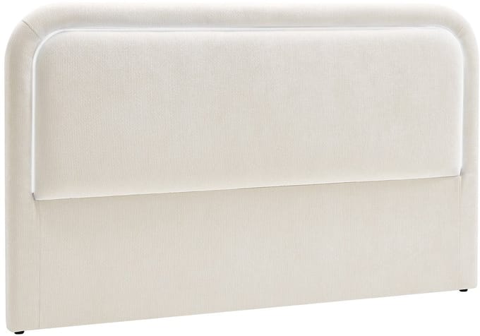 Vente-unique Hoofdbord met LED's - 140 cm - Getextureerde stof - Beige - IRSITA