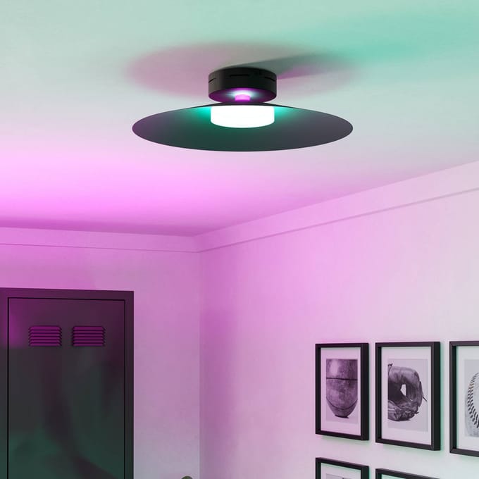 EGLO connect.z Conomavilla-Z Smart Plafondlamp - Ø 45 cm - Zwart/Wit - Instelbaar RGB & wit licht - Dimbaar - Zigbee