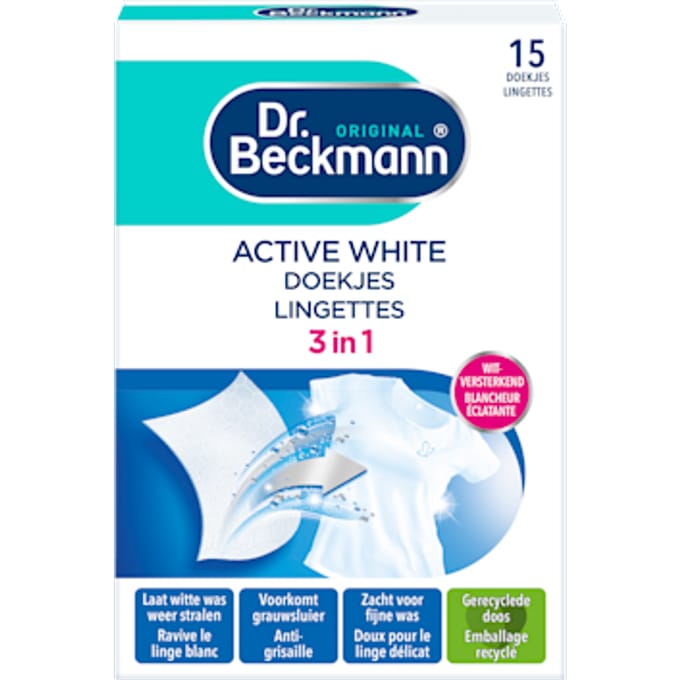 Dr. Beckmann Active White Sheets - 15 stuks