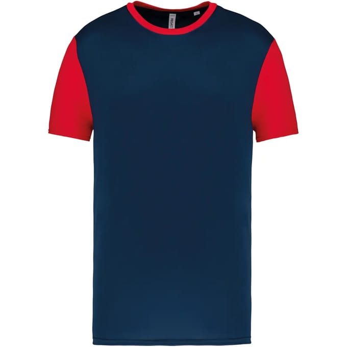 Tweekleurig herenshirt jersey met korte mouwen 'Proact' Navy/Red - M