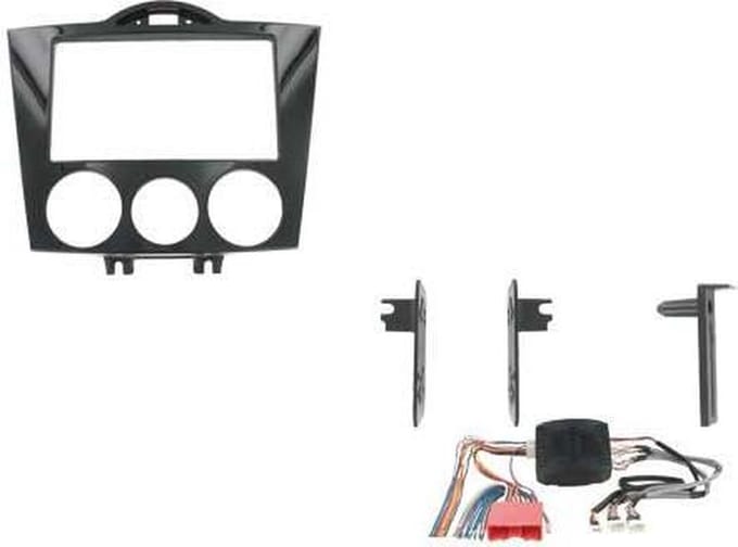 2-DIN FRAME MAZDA RX-8 2004-2008 Piano Zwart + Amp retention