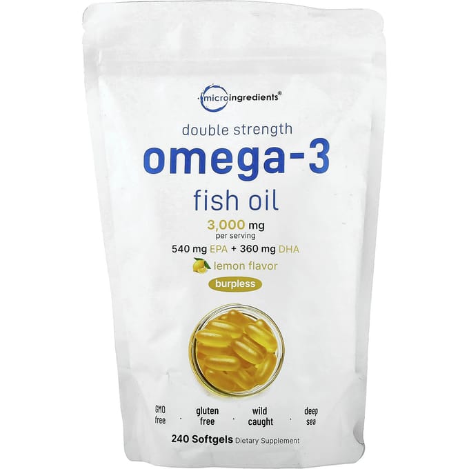 Micro Ingredients, Omega-3 Visolie, Citroen, 240 Softgels (1.000 mg per softgel)