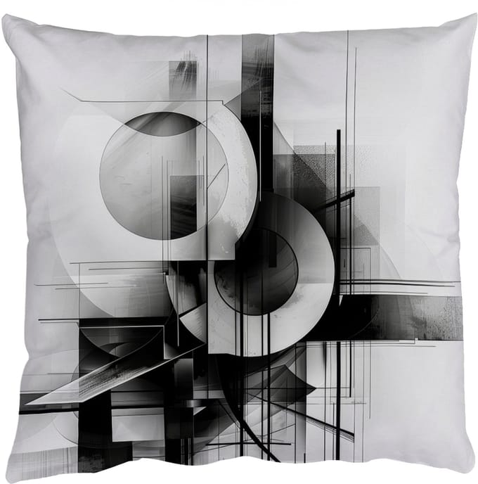 Sierkussens - Kussentjes Woonkamer - 60x60 cm - Abstract - Kunst - Modern - Zwart wit