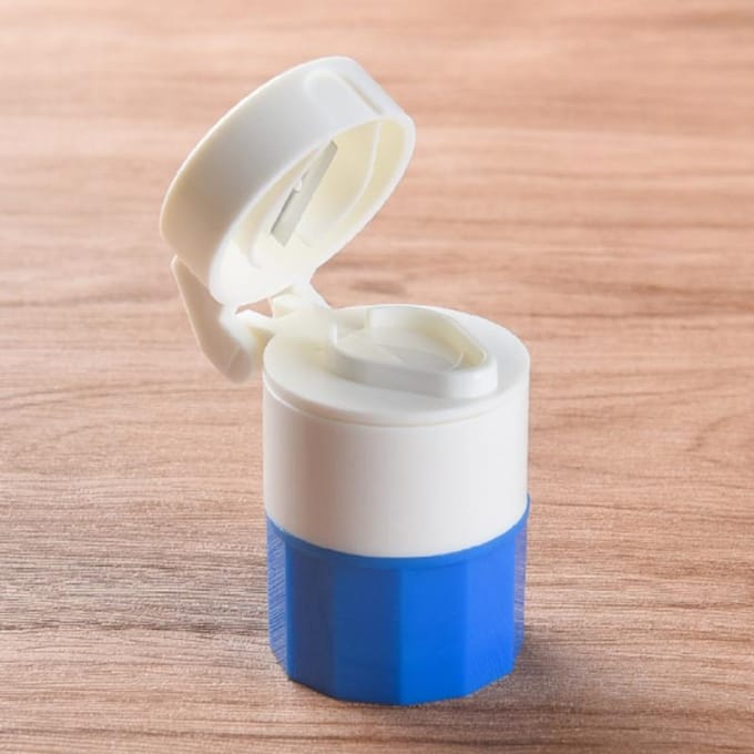 Broyeur de comprimés de poudre Portable multifonction, coupe-pilule, boîte de séparation de médicaments, stockage de pilules, séparateurs Pod Bas bleu