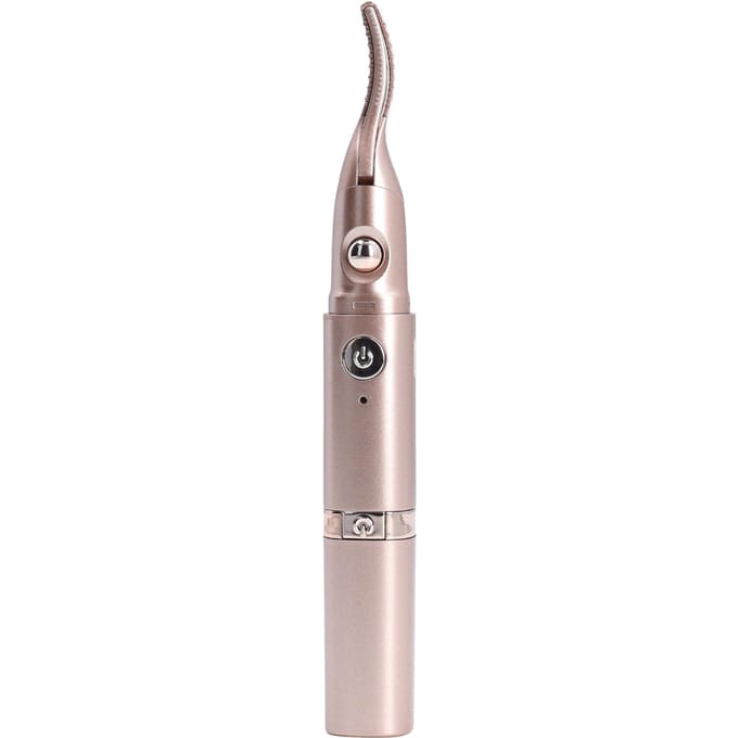 Recourbe-cils électrique chauffant portatif 2 en 1 pour coiffure longue durée, tondeuse à sourcils, maquillage des cils or