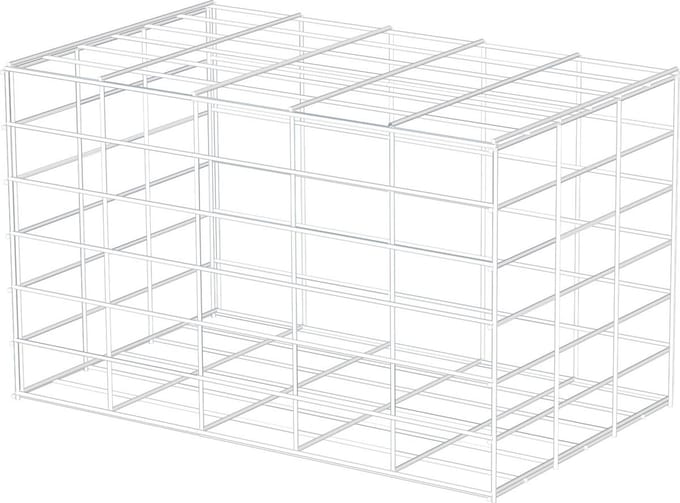 Schanskorf 50x30x30cm, compleet met ringen + tang + afstands.