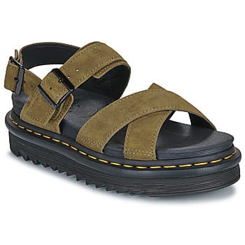 Sandalen met sleehak Dr. Martens Voss II DMs Olive Bronx Suede