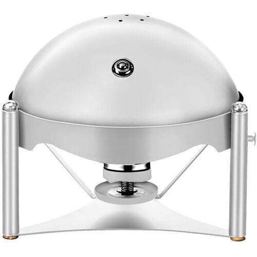 GGM Gastro Chafing Dish - Rund - mit Rolldeckel - Chrom Zilver