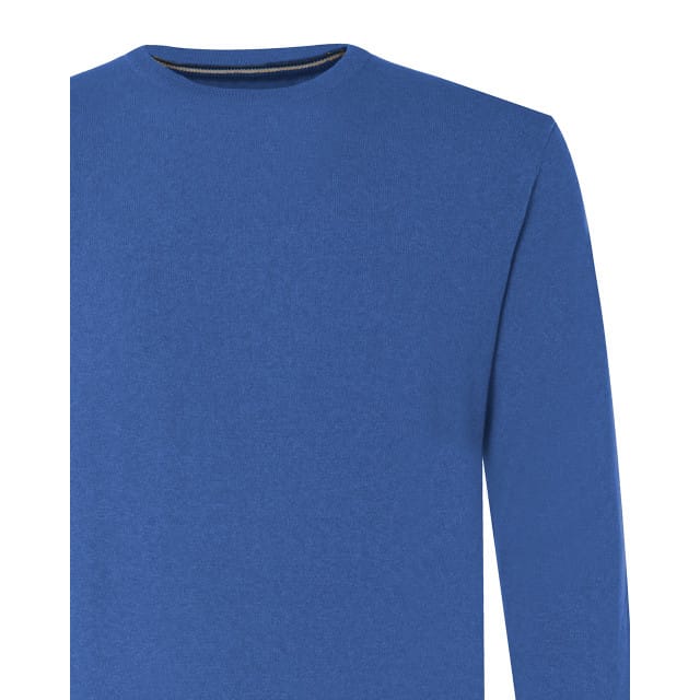 The BLUEPRINT Premium Trui Ronde Hals Kobalt Uni Heren