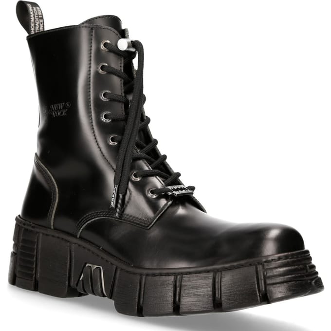 New Rock Boots Leren enkeltoren Biker Boots-M-WALL026N-C5