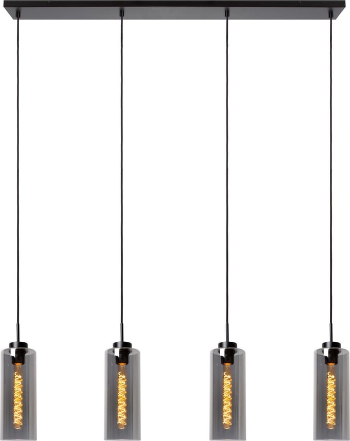 Lucide BRUNO - Hanglamp - 4xE27 - Fumé