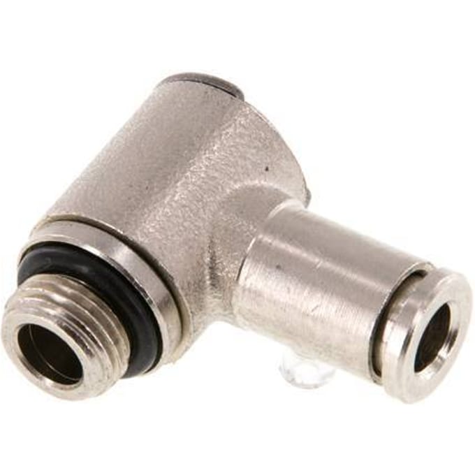 5mm x G1/8'' 90 graden L-vorm Messing Insteekfitting Buitendraad Draaibaar NBR