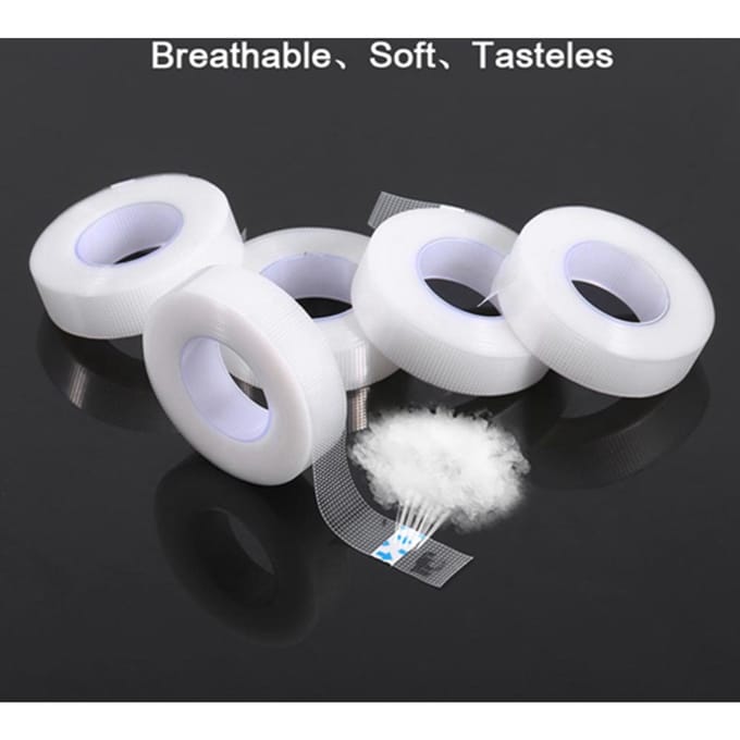 5 Rollen Transparante Medische PE Tape Ademend Wimperextensions Make-up Tools white
