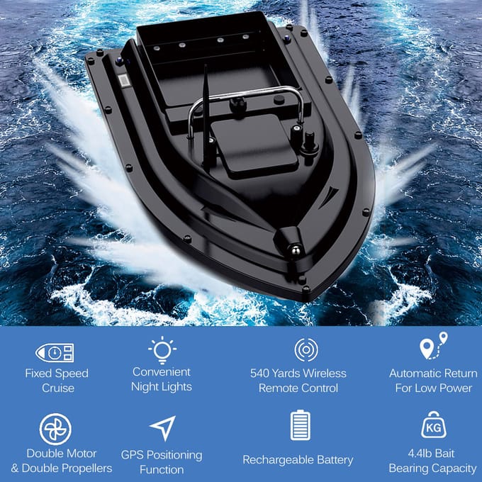 RC-aasboot voor surfvissen GPS-visaasboot met grote aascontainer Automatische aasboot 18000