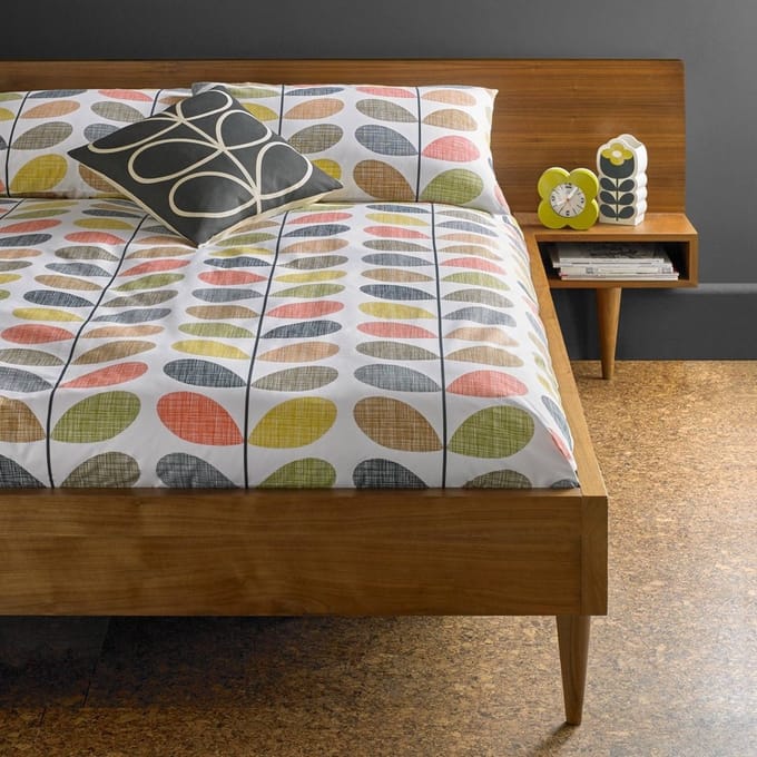 Orla Kiely Scribble Stem Multi dekbedovertrek - 135x200 cm - zonder slopen - percaalkatoen met knopensluiting