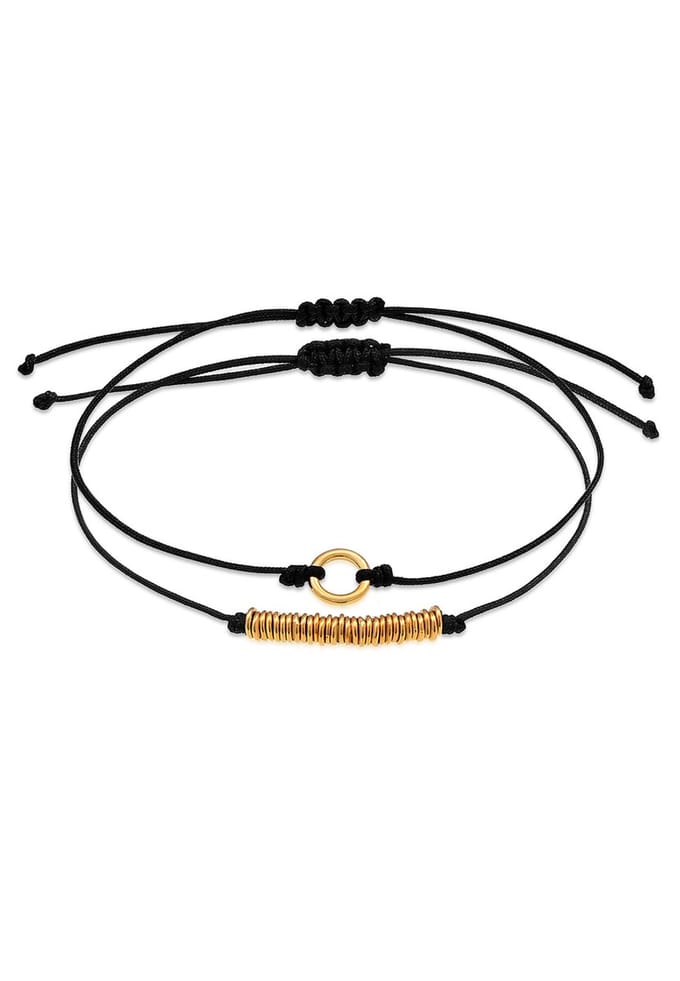 Elli - Armband - Dames Set van 2 Cirkels Nylon Basis in 925 sterling zilver - Dames