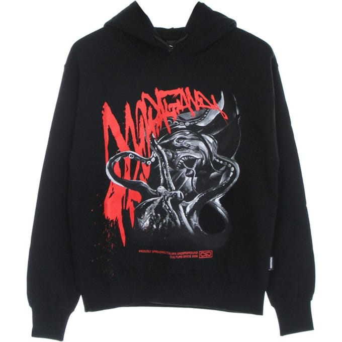 Lichtgewicht herensweatshirt met capuchon Tentakels Hoodie zwart