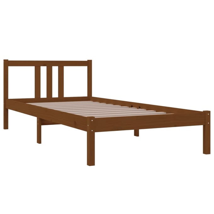 vidaXL - Bedframe - massief - hout - honingbruin - 90x200 - cm