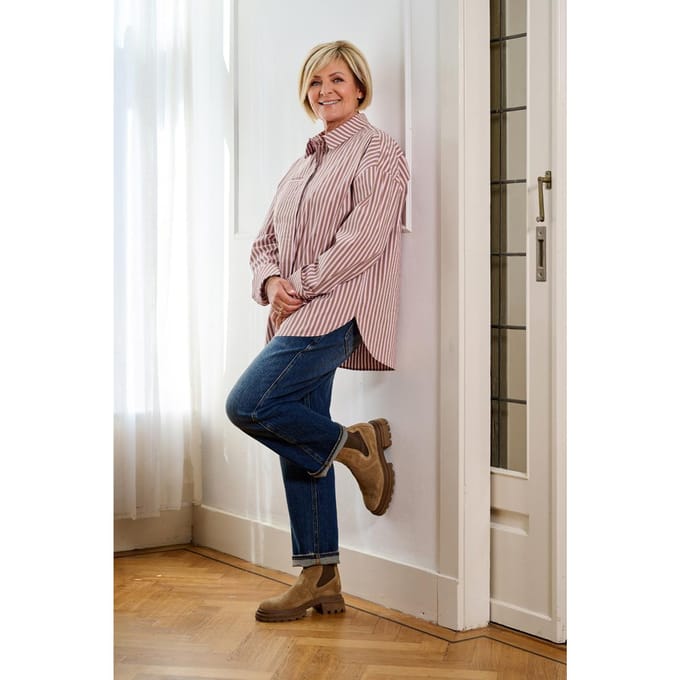 Caroline Tensen Birmingham Streep Blouse Bruin / Roze