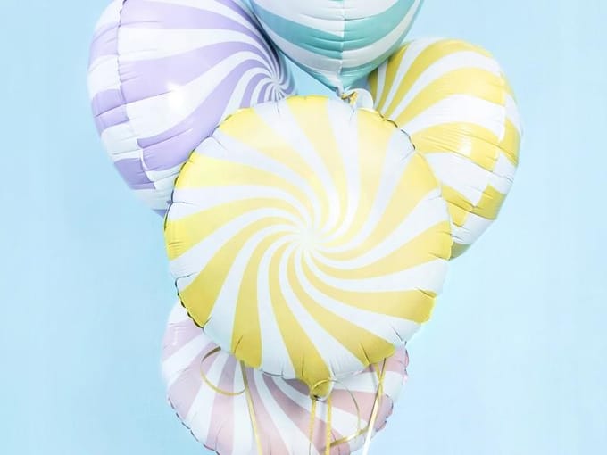 Folie ballon Candy - 45cm Pastel Geel - Partydeco