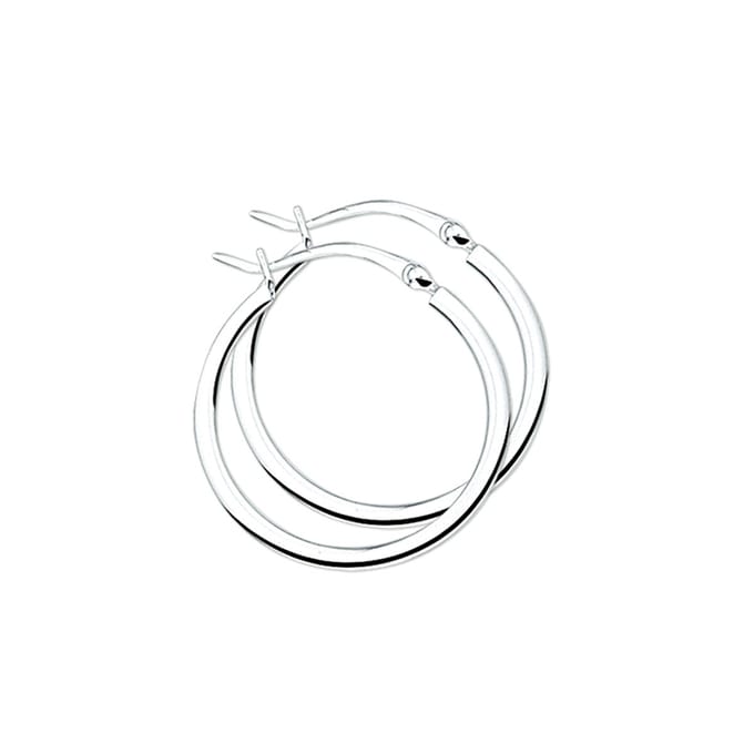 TFT Oorring Vierkante Buis Zilver Glanzend 2 mm x 25 mm