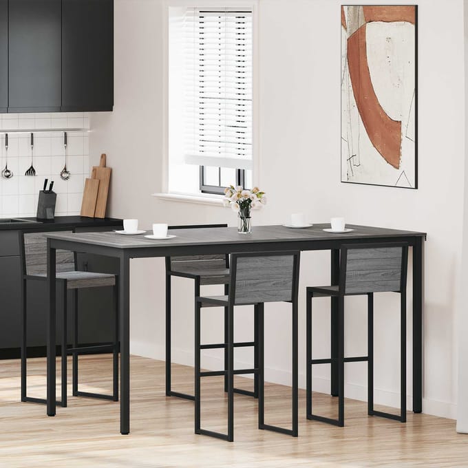 vidaXL - Staande - Bartafel - 2 - st - Bewerkt - hout - Rechthoekig
