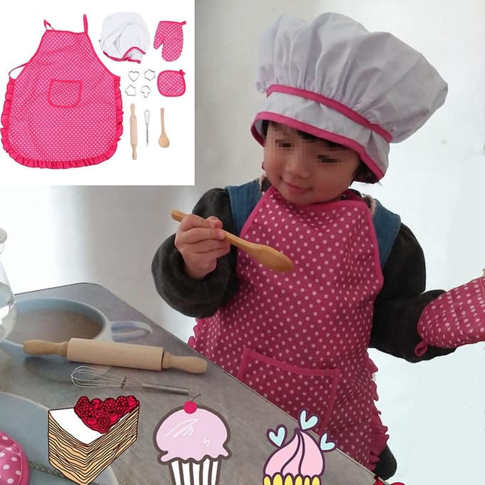 Kinder Kookset - Keuken Speelgoed - Rollenspel Leren - Complete Accessoires - 27x24x3 cm - Roze