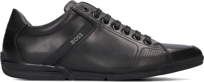 Boss Saturn Lowp Lage sneakers - Leren Sneaker - Heren - Zwart - Maat 46