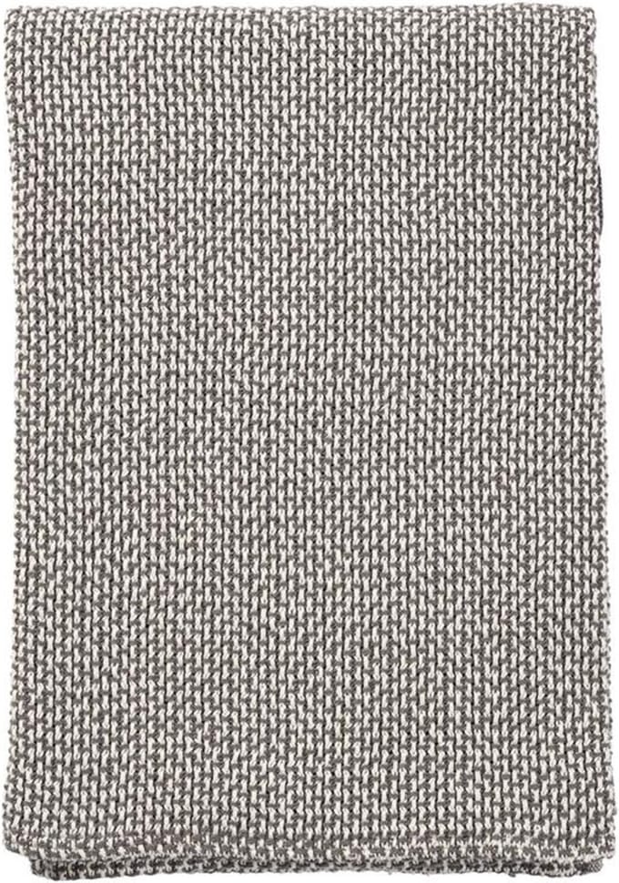 Plaid biologisch katoen Basket grijs-wit 180x130 cm