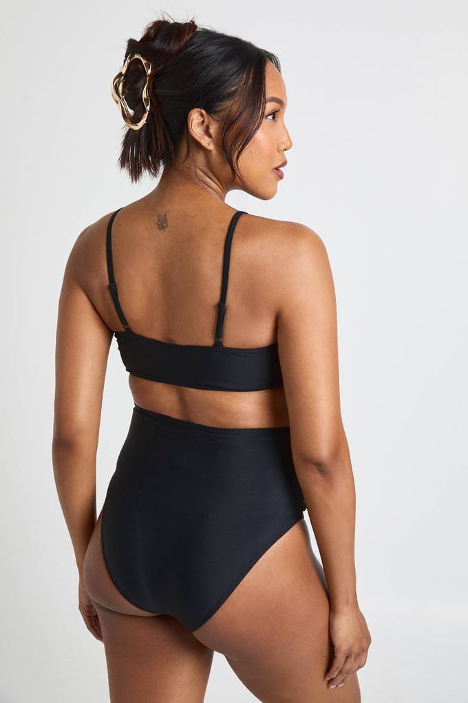 boohoo Dames Zwangerschaps Bikini Top Met Rimpeling | Zwart | Maat: 36
