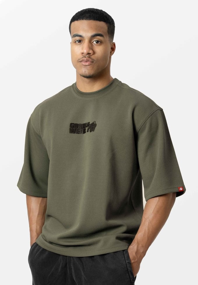 Gorilla Wear Idaho Oversized Waffle T-shirt - Legergroen - M