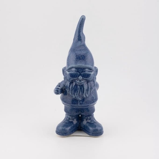 Ornament duimpje omhoog kabouter blauw 6,5x5x15cm