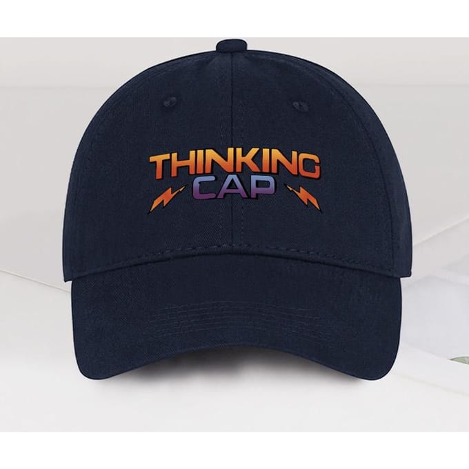 “Thinking Cap” Gradiënt Tekst Print Zachte Baseballpet Zacht, Comfortabel, Ademend Retro Gradiënt, Trendy & Speels Unisex D black