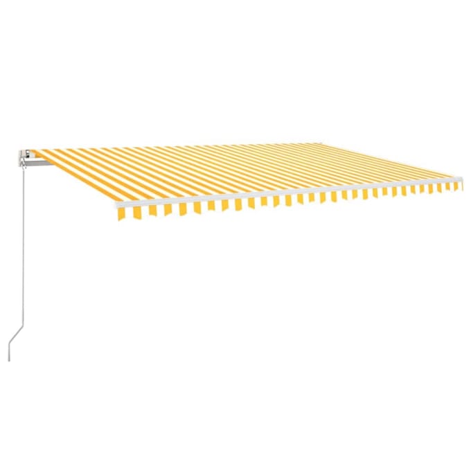 vidaXL - Luifel - automatisch - uittrekbaar - 500x300 - cm - geel - en - wit