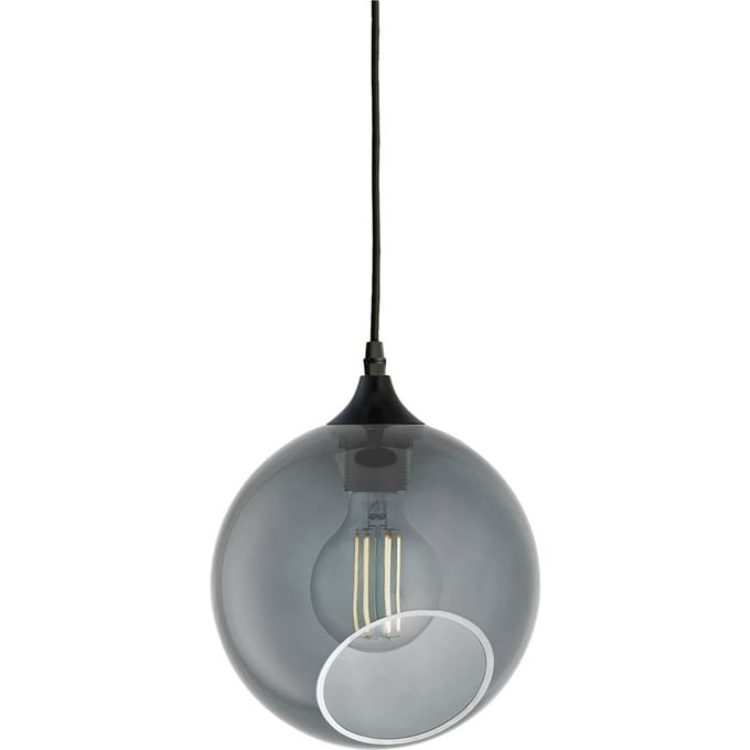 DESIGN BY US hanglamp Ballroom, rookgrijs, Ø 20 cm, glas